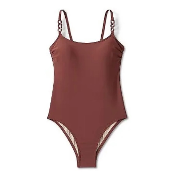 Brown Chain‎ Link Medium Coverage Sew In Cups One Piece Swimsuit
Size L (12-14) - Picture 3 of 12